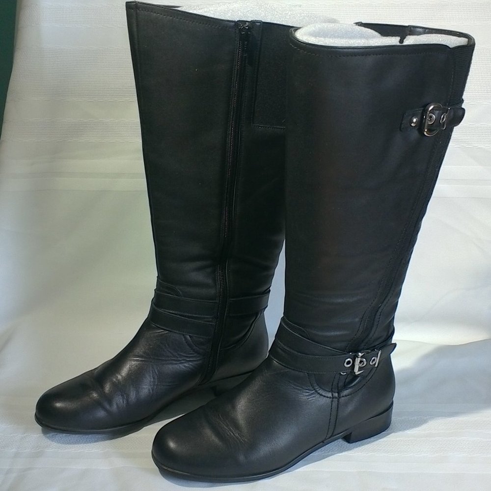 Rose Petals Trudy Wide black softy calf 8M boots